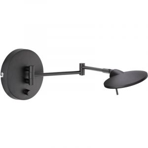 FRANKYSTAR Applique LED &agrave; double bras articul&eacute; Kazan, noir mat, avec variateur int&eacute;gr&eacute;, 40 cm.