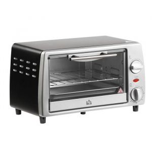 Image de Ideko Four posable &eacute;lectrique 10L temp&eacute;rature et minuteur r&eacute;glables grille et plaque de cuisson incluses