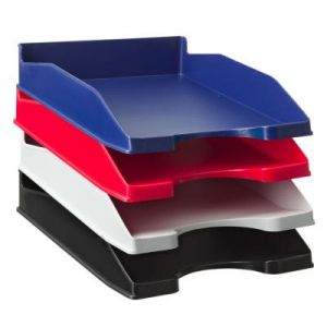 Lot de 6 - RAJA Bac à courrier recyclé - Noir