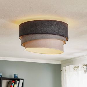 Duolla - Plafonnier TRIO 1xE27/15W/230V diam. 45 cm anthracite/gris/blanc