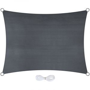 Jardinion Voile d'ombrage rectangulaire - 2 x 4m, Gris