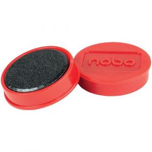 Nobo Jeu d'Aimants pour Tableau Blanc Magnétique, 32mm, Lot de 10, Rouge, 1915300