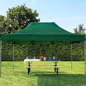Intent24 Tente pliante tente pliable 3x4,5m - sans panneau de côté PROFESSIONAL toit 100% imperméable tente de jardin pavillon vert fonce.FR