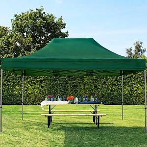 Image de Intent24 Tente pliante tente pliable 3x4,5m - sans panneau de côté PROFESSIONAL toit 100% imperméable tente de jardin pavillon vert fonce.FR