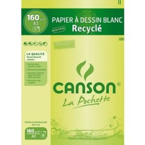 Canson 8 Feuilles de papier dessin 160 g (A3)