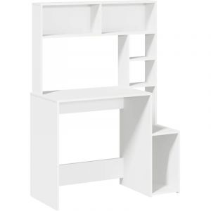 VidaXL Bureau Avec Étagères Blanc 100x45x140 Cm Bois D'ingénierie