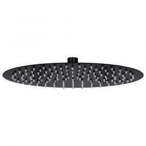 Pomme de douche pluie pulvérisateur pommeau de douche tête de douchette accessoire de salle de bain acier inoxydable 30 cm ronde noir 02_0002074