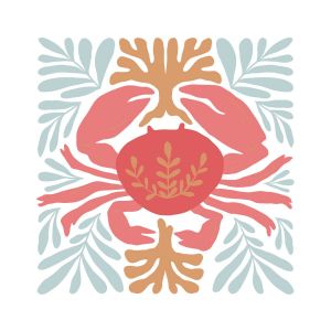 Ceanothe Tableau sur toile illustration crabe 30x30 cm - Impression sur Toile Murale Décorative - Image imprimée en hd sur Toile - Toile sur