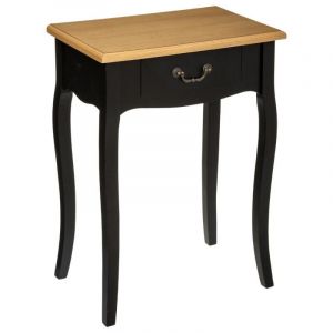 Atmosphera Lot de 2 tables de chevet 1 tiroir 'Chrysta' Couleur: Noir