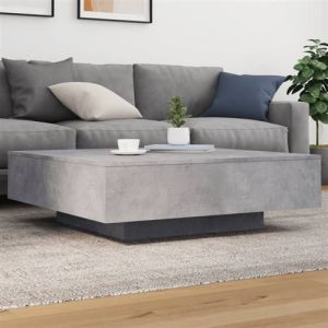 VidaXL Table Basse Avec Lumières Led Gris Béton 100x100x31 Cm