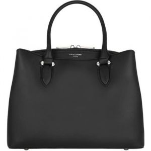 David Jones Sac à Main Femme Elégant - Cabas Simili Cuir Porté Epaule Bandoulière - 3 Compartiments Plusieurs Poches - Noir