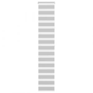 VidaXL Store zèbre Gris Clair Largeur du Tissu 40,9 cm Polyester, Store à Enrouleur zébré, Store zébré pour fenêtre, Store zébré pour vitre