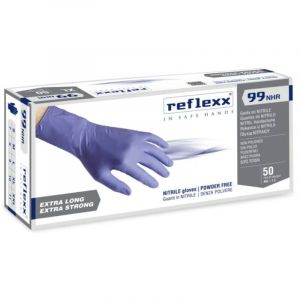 Reflexx Gants en nitrile R99 sans poudre 100 % sans latex 8,8 g Cat. 3 50 pièces m