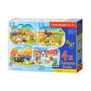 Castorland Puzzle 8 pièces 4 Puzzles - 4 Saisons