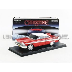 Voiture Miniature de Collection GREENLIGHT COLLECTIBLES 1/43 PLYMOUTH Fury Christine Evil Version 1958 Red / White 86575