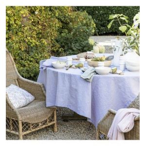 Alexandre Turpault Nappe en lin lilas 190x320