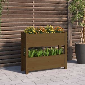 VidaXL Jardini&egrave;re Marron miel 77x25x66 cm Bois massif de pin