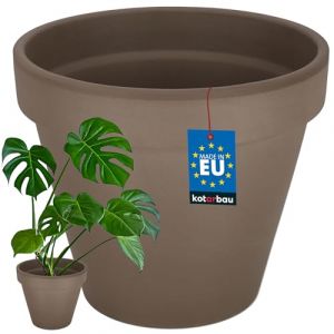 Pot de fleurs en terre cuite Moka - 31 cm avec bord - Pour int&eacute;rieur et jardin - KOTARBAU