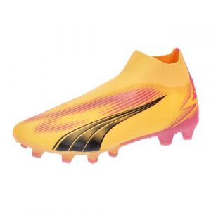 Puma Men Ultra Match+ Ll Fg/Ag Soccer Shoes, Sun Stream Black-Sunset Glow, 42 EU