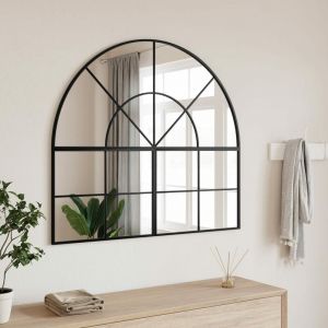 VidaXL Miroir mural noir 100x90 cm arche fer n/a
