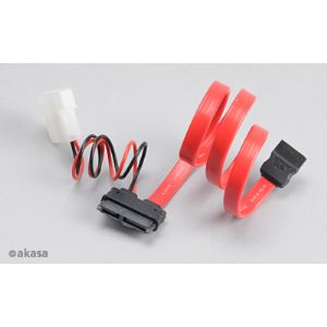 Image de Akasa AK-CB050-40 - Câble adaptateur Mini-Sata avec connecteur d'alimentation Molex 4 broches pour lecteur blu-ray Slim