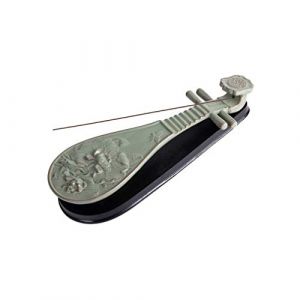 Lachineuse - Porte-Encens Cithare - Brûleur d'Encens - Décoration Asiatique Intérieur en Céramique - 25 x 9 cm - Instrument de Musique - Objet Décoration Idée Cadeau Chine Japon Asie