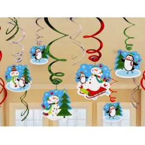 Amscan 12 décorations de Noël à suspendre "Bonhomme de Neige"