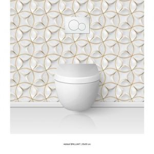 Lumal&eacute;a - Cr&eacute;dence adh&eacute;sive wc - Design - 55x55 cm - Adh&eacute;sif brillant