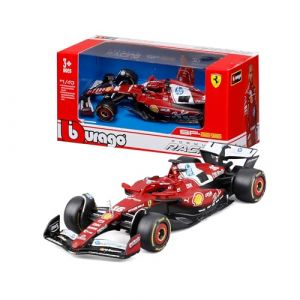 Bburago Ferrari SF-25 F1 2025#16 Leclerc, miniature r&eacute;aliste de la voiture F1, avec licence officielle Ferrari, recommand&eacute;e &agrave; partir de 3 ans