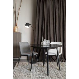 Chaise de salle à manger en tissu beige - 63x49.6x80cm - Lionel - Giga Meubel