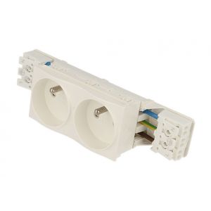 Ensto Bloc de prise double 16A, 2P+T (45x45 enclipsable)