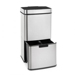 Klarstein Touchless Poubelle pour tri sélectif écologique 72 litres - Capteur - 4 compartiments ABS, PP & inox