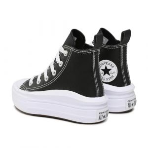 Converse Chuck Taylor All Star Move Platform Leather, Fashion sneakers, Chaussures, black/black/white, Taille: 37.5, tailles disponibles:37,37.5,38,3 - Couleur Noir - Taille 37.5