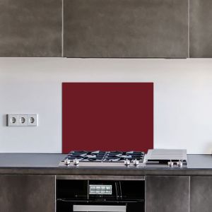 Crédence cuisine en aluminium - Pose autocollante rouge Rouge bordeaux - 90 x 70 cm – Idéal fond de hotte