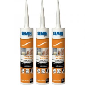 Colle Tout Matériaux Semin Prêt à l'Emploi - Intérieur/Extérieur - Cartouche de 310 ml (lot de 2)