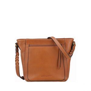 Arthur & Aston Sac bandoulière en cuir "Julietta" marron - 23 x 24 x 7 cm - Marron
