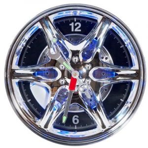 Horloge, jante de pneu, roue de voiture, enseigne murale lumineuse LED n&eacute;on