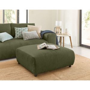 Garance - pouf modulable - en velours côtelé - Vert