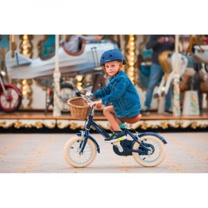 Vélo 12 pouces bleu marine profond pour enfant 2-4 ans – Cadre léger