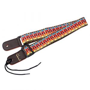 Sharplace Sangle de Guitare Tiss&eacute;e Couleur R&eacute;glable Robuste Anse Bandouli&egrave;re pour Guitare Ukulele Banjo Mandoline