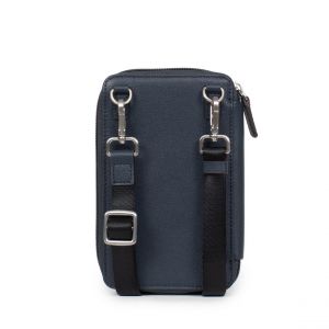 Hexagona Pochette téléphone avec portefeuille Stop RFID Cuir CONFORT Marine