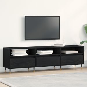VidaXL Meuble Tv Ch&ecirc;ne Noir 150x30x44,5 Cm Bois Reconstitu&eacute;