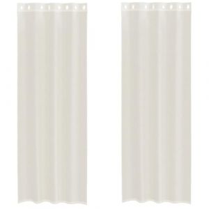 VidaXL Rideaux En Voile Avec ?illets 2 Pcs Crème 140x300 Cm