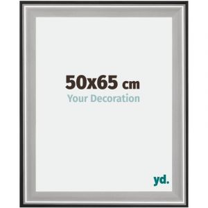 Your Decoration - 50x65 cm - Cadres en Bois avec Verre Plexiglas - Anti-Reflet - Excellente Qualité - Noir Argent Poli - Cadre Decoration Murale - Birmingham,