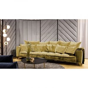 Maison Aubertin Canapé Tissu Droit Jaune Altamo 4 Places