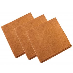 Lot de 3 serviettes de table 45x45 orange en polyester