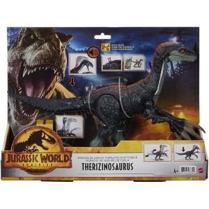 Mattel Dinosaure : Therizinosaurus 40 Cm Articulé Et Bruits D'attaque - Jurassic World - Set Dino Dominion + 1 Carte Offerte