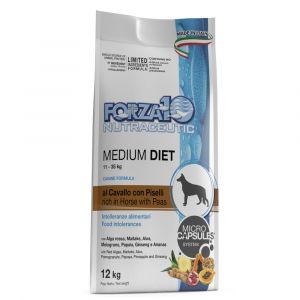 Forza10 medium diet low grain cavallo-piselli 12 kg crocchette per cani