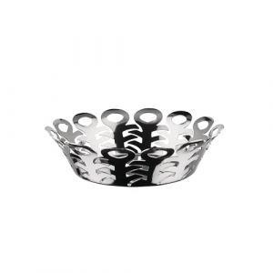 Alessi BM21/21 - Design Corbeille Ajourée, en Acier Inoxydable 18-10, Diamètre 22 cm, Acier