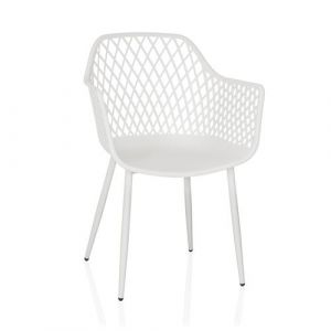 Chaise de jardin / chaise de salle à manger BEGIO L plastique blanc hjh LIVING